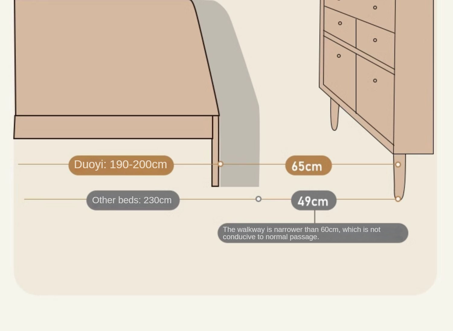 Fabric Nordic Simple Soft Bed Cream Style