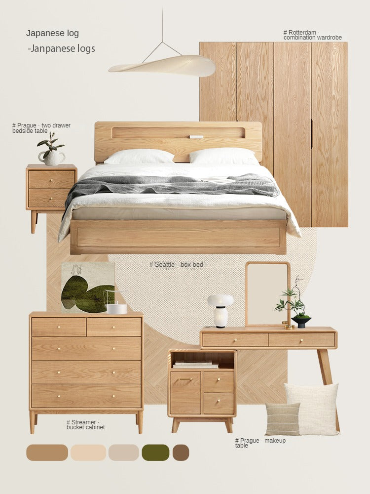Beech, Oak, Ash solid wood Nightstand