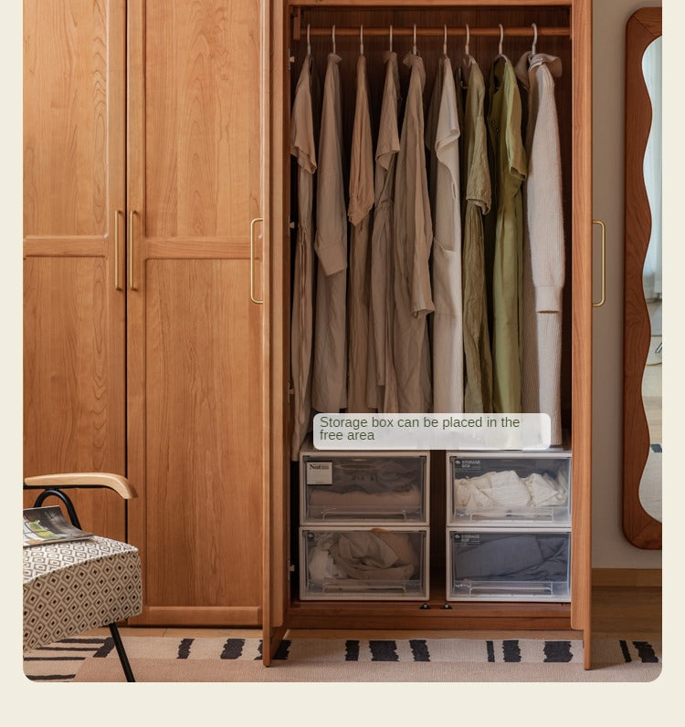 Cherry Solid Wood Vintage Wardrobe.
