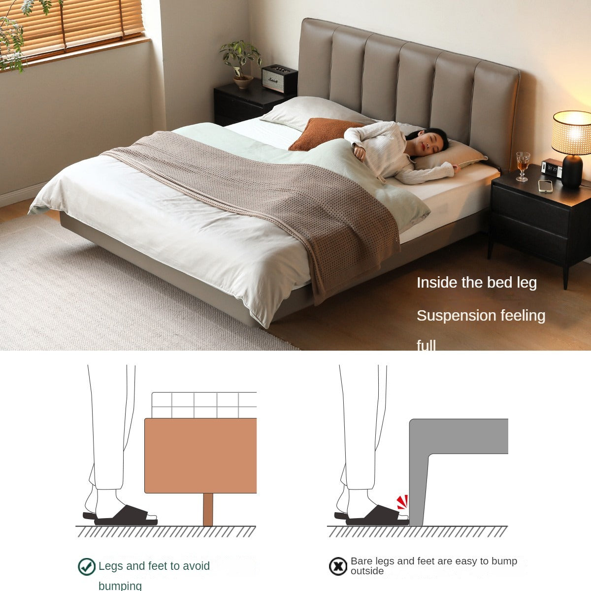 Cowhide Luxury Suspension Light  Bed