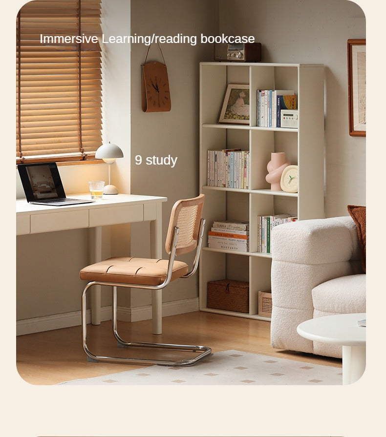 Poplar Solid Wood Bookcase Free Combination Cream Style