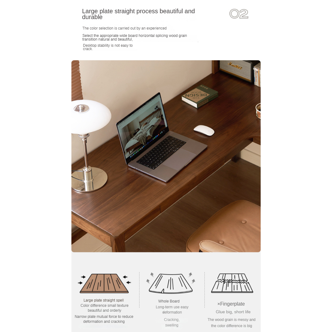 Oak Solid Wood Corner Desk Bookshelf