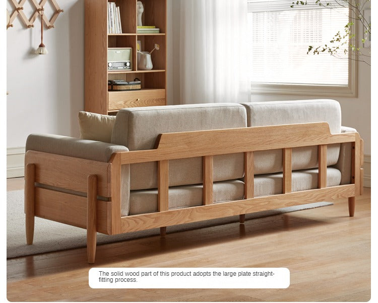 Ash Solid Wood Fabric Sofa.