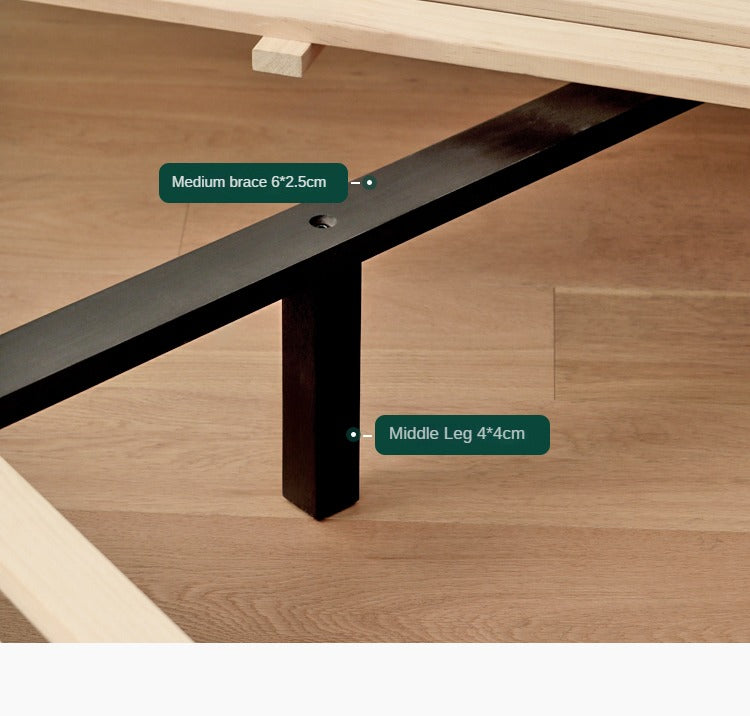 Oak Solid Wood Black Retro American Bed