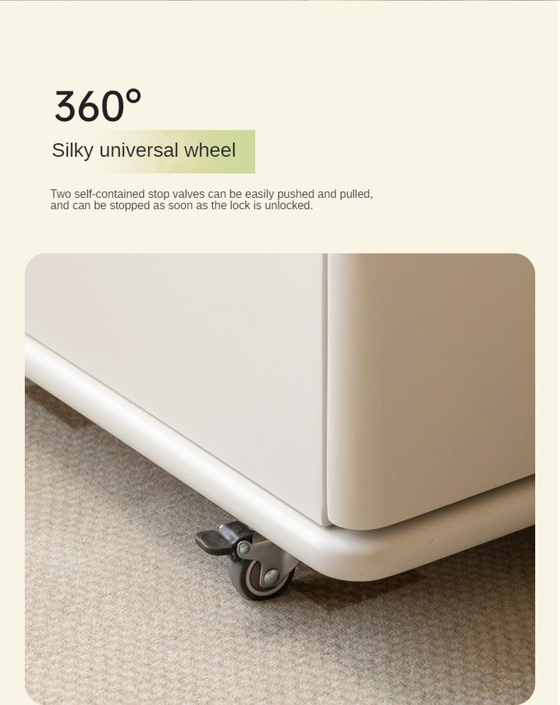 Poplar Solid Wood Edge Side Table French Cream Style