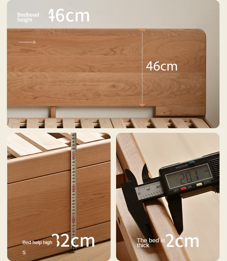 Cherry Solid Wood Box Bed