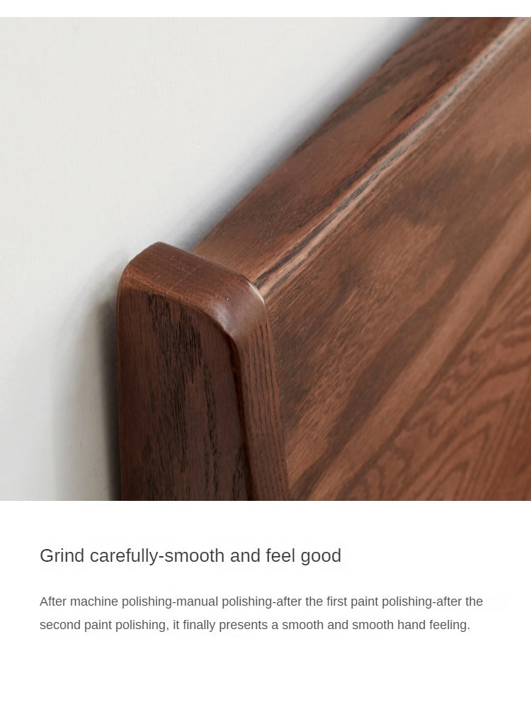Oak solid wood bed modern simple Nordic bed