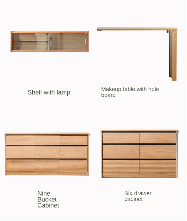 Oak, Ash Solid Wood Modern Telescopic Dressing Table.