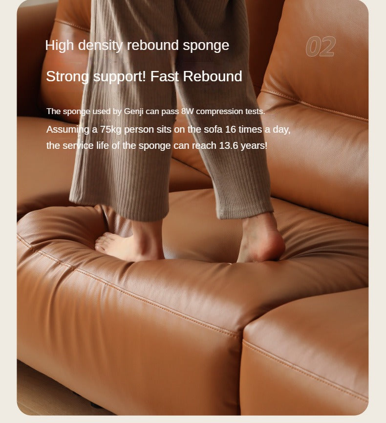 Leather Sofa, Head Layer, Cowhide Electric Sofa.