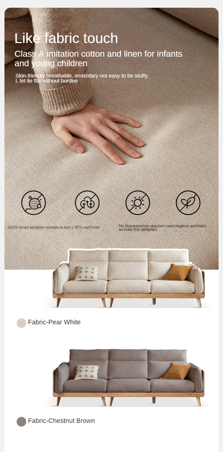 Oak, Ash Solid Wood High-Back Adjustable leather, fabric Sofa