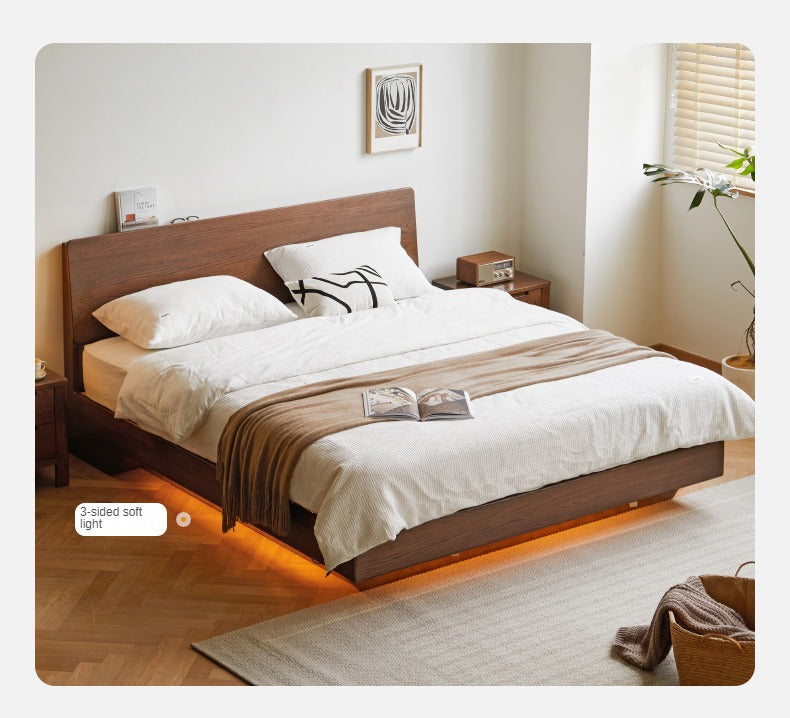 Black Walnut, Oak Suspended Luminous Box Bed
