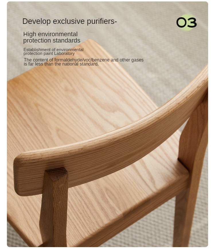 Solid Rubberwood, Ash, Oak, Black Walnut Solid Wood Dining chair Set of 4