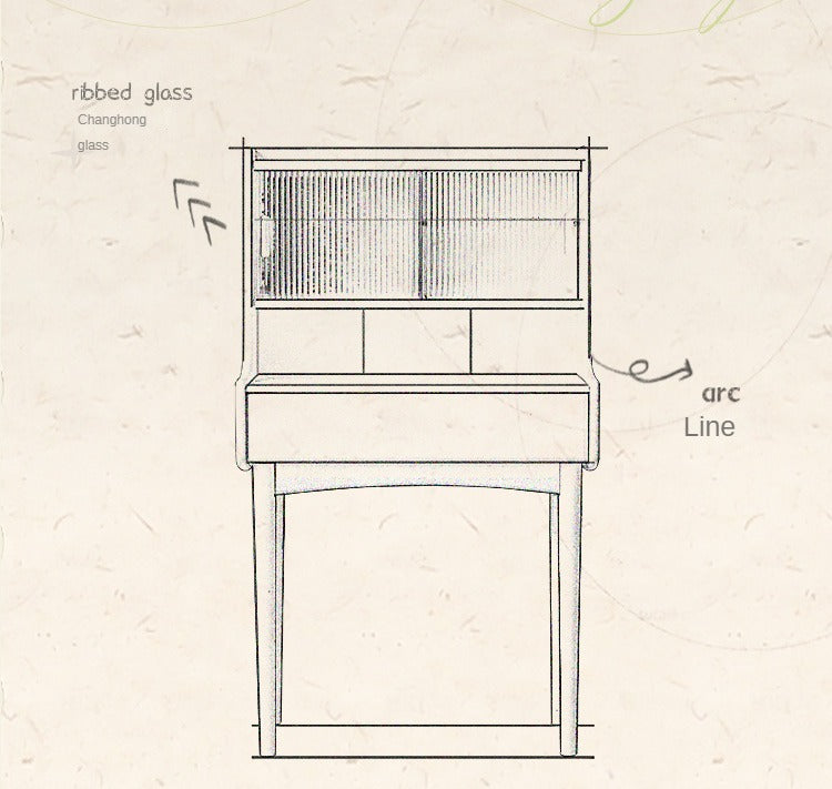 Ash Solid Wood Cream Style Dressing Table.