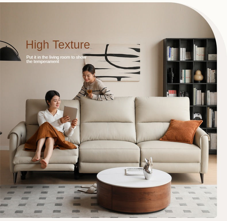 Genuine Leather Zero Wall Multifunctional Electric Sofa, Top Layer Cowhide Sofa.