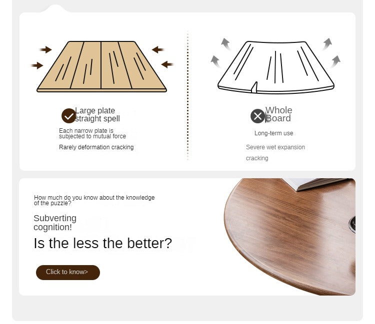 Sandalwood, Black Walnut Solid Wood Round Dining Table