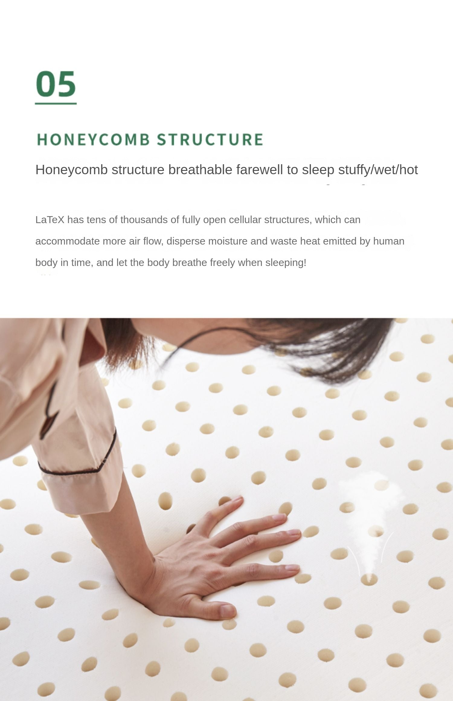 Thai Latex Zero-Glue Mattress Antibacterial and Anti-Mite Soft Mattress 7.5CM, 5CM