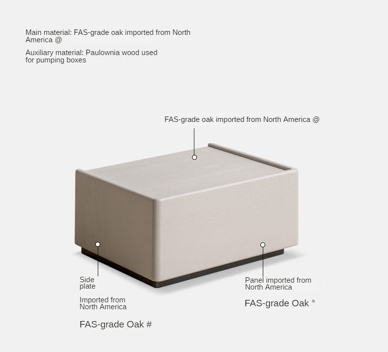 Oak Solid Wood Light Luxury Side Table