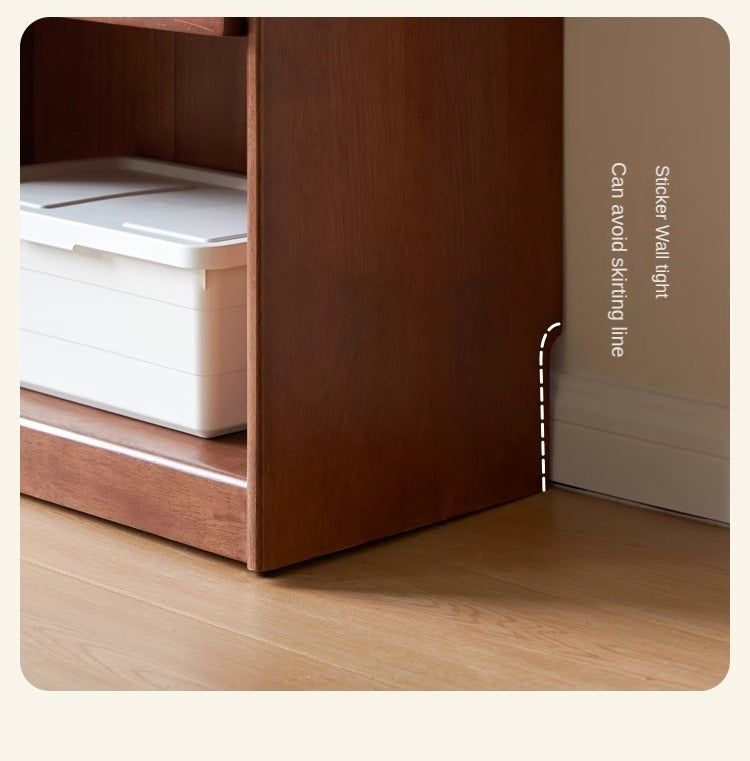Rubber Solid Wood Bookcase Household Storage.