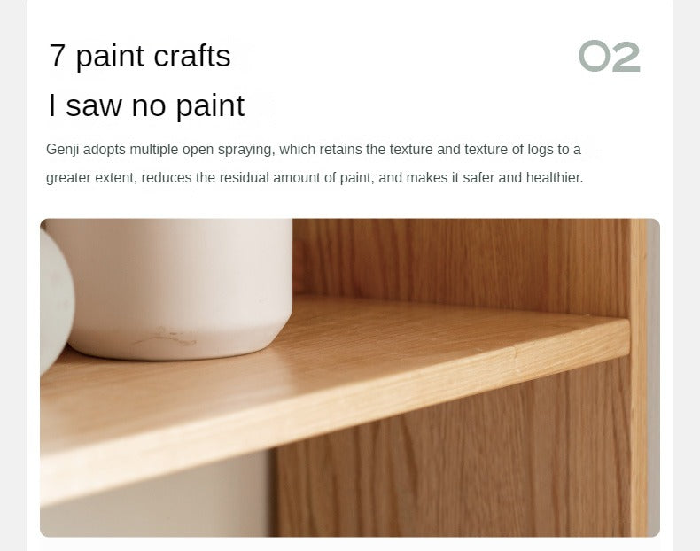 Oak Solid Wood Desk Bookshelf