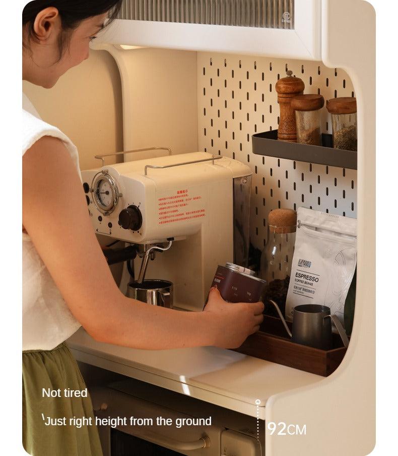 Solid RubberWood Sideboard Narrow Cream Style