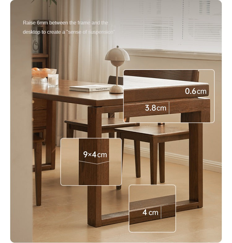 Black Walnut, Oak Solid Wood Long Dining Table