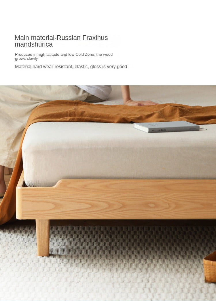 Ach, Oak solid wood platform bed, headboard-free bed