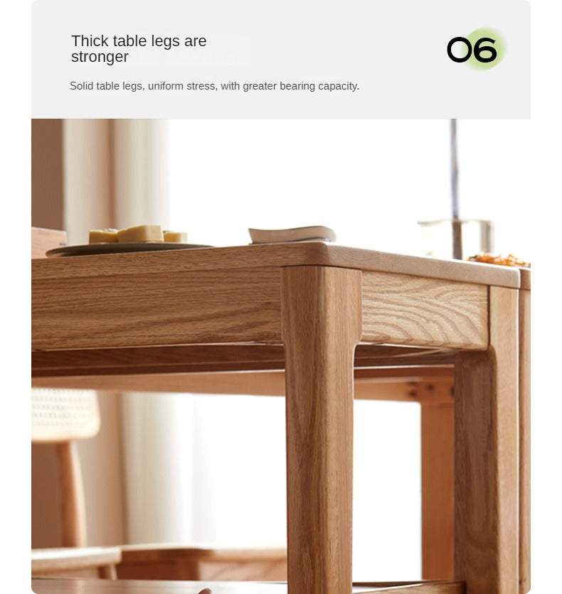 Oak Solid Wood Edge Table, Movable Small Table