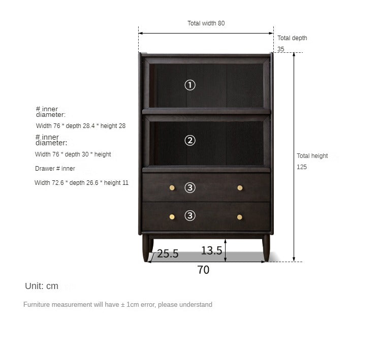Oak, Ash Solid Wood Flip Door Side Cabinet