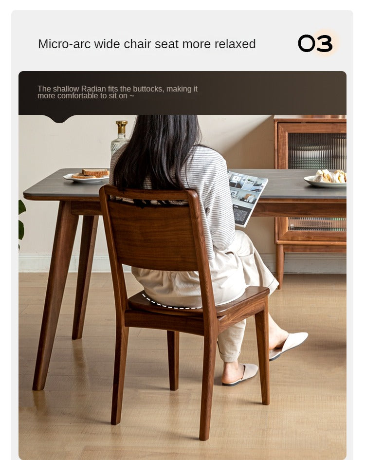 Set 4 pcs Black Walnut, White Ash, Ash, Oak, Sandalwood Solid Wood Dining Chair High Back