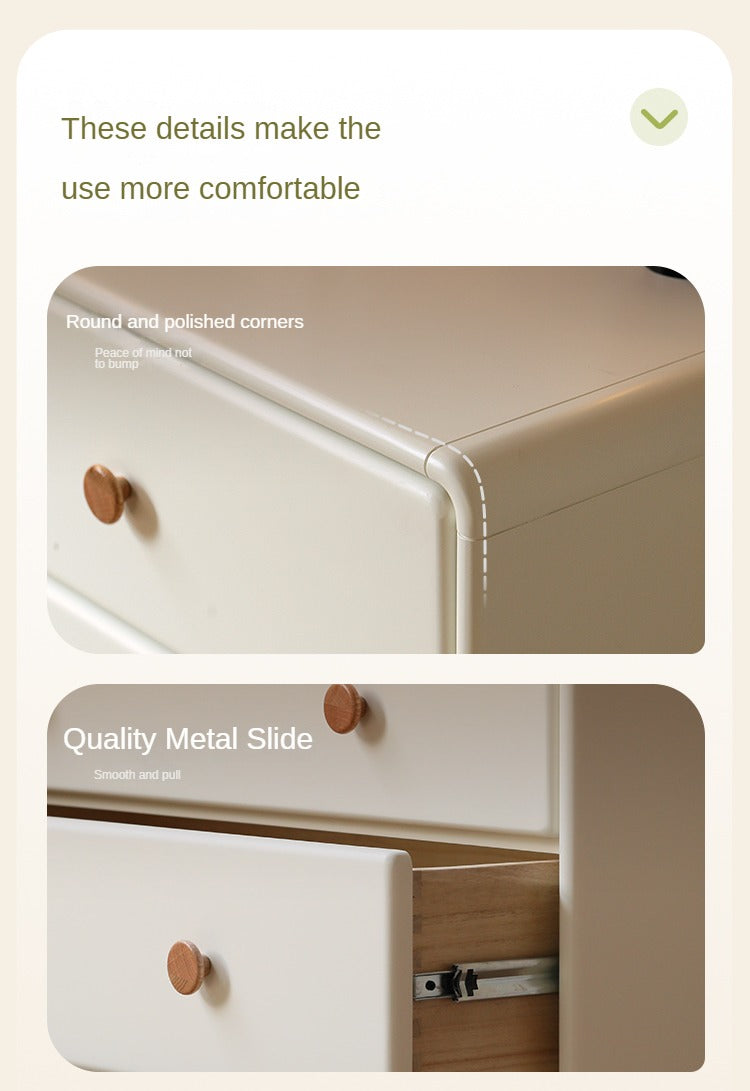 Solid Rubberwood Cream Style Chest of Drawers