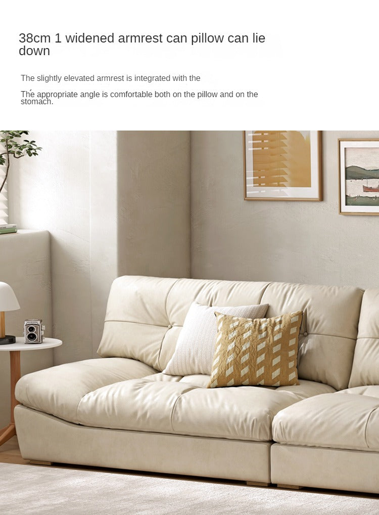 First Layer Cowhide Italian Style Sofa.