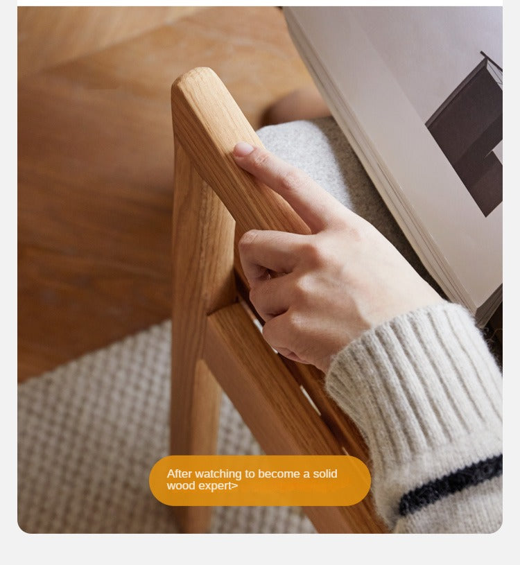 Cherry, Ash, Oak, Beech Solid Wood Book Chair Comfortable Soft Back Chair