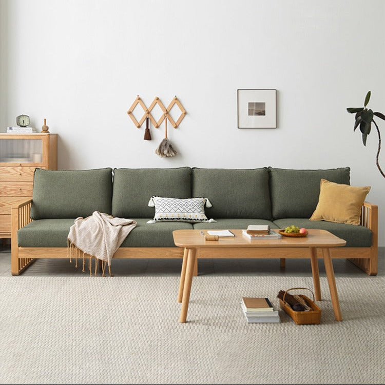 Ash Solid Wood Corner Modern Simple Sofa.