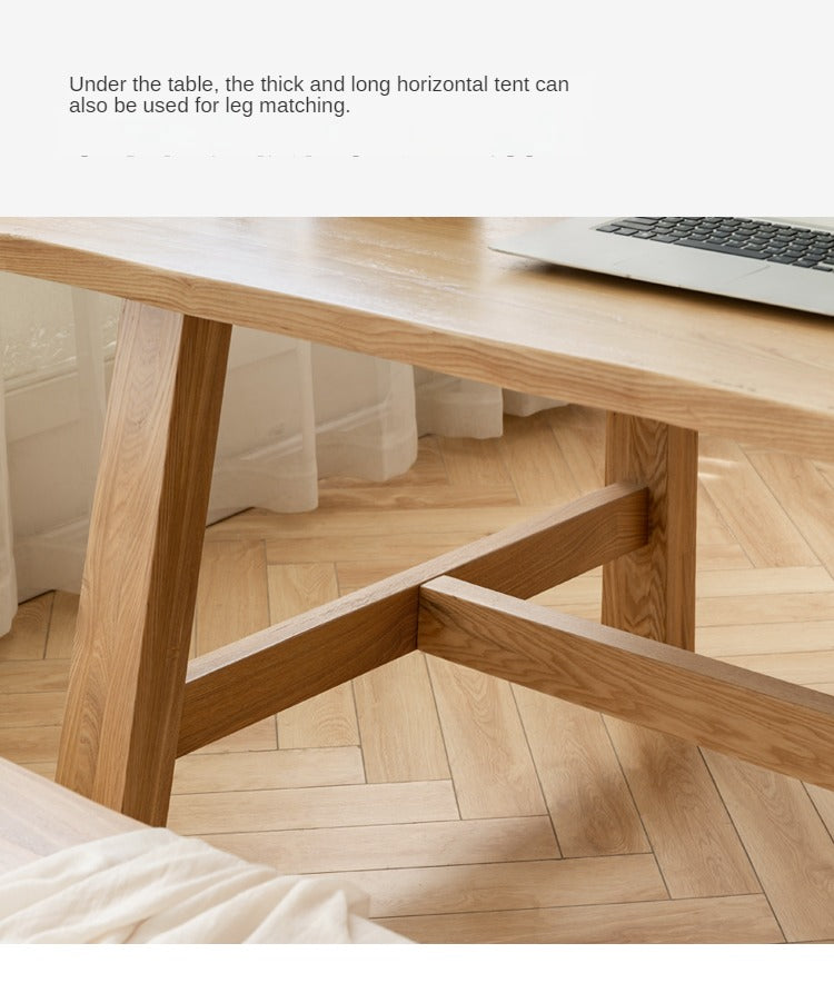 Ash Solid Wood Farmhouse Style Natural Edges Dining Table