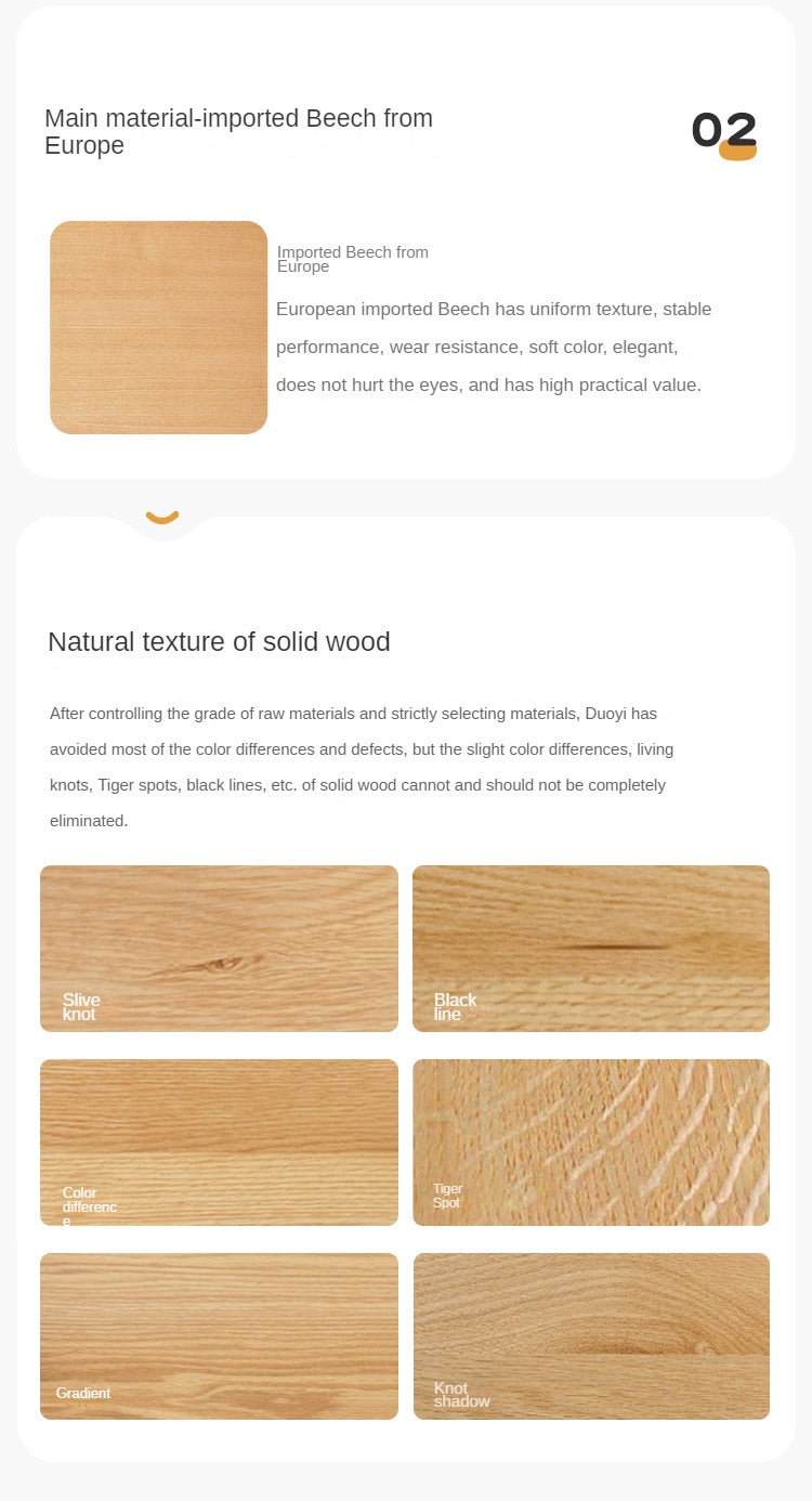 Beech Solid Wood Modern European Round Coffee Table