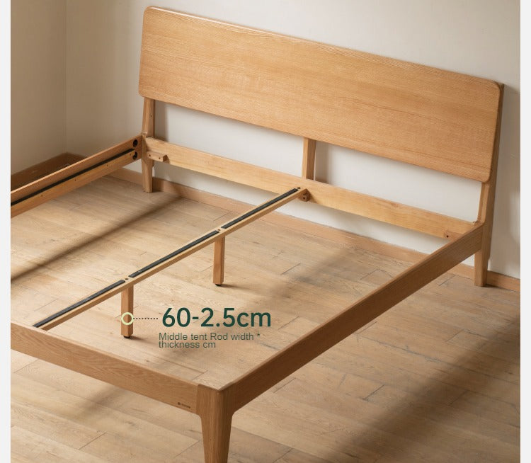 Oak, Ash Solid Wood High Head Board Bed