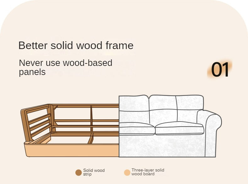 Genuine Leather,Technology Cloth Sofa Cream Wind.