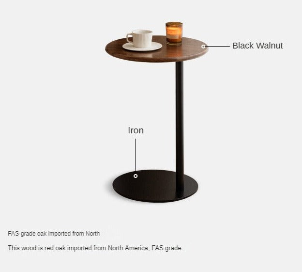 Black Walnut, Oak Solid Wood Side Table Modern