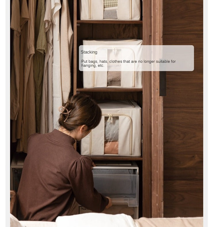 Black Walnut Solid Wood Wardrobe Combination.