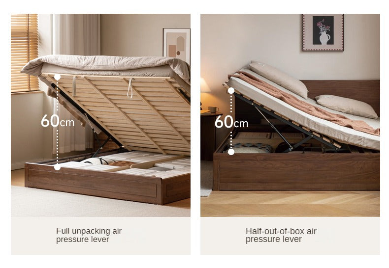 North American black walnut solid wood light luxury box bed