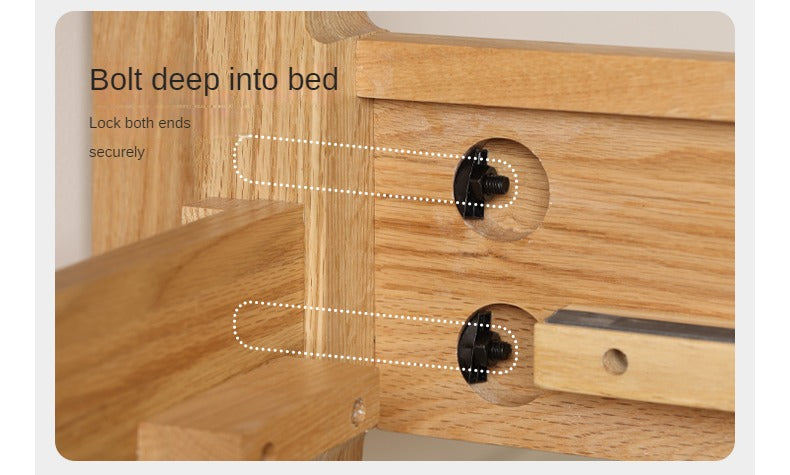 Oak Solid Wood Bed Nordic Modern