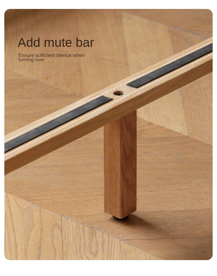 Oak, Rubber wood Solid Wood Bed Technology Fabric,Suede