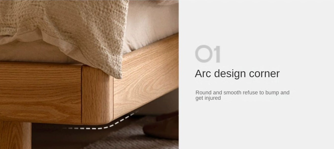 Oak Solid Wood Modern Suspension Bed
