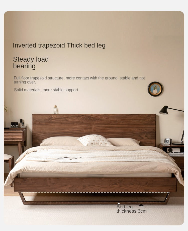 Oak, Black Walnut, Teak Solid Wood Suspended Bed