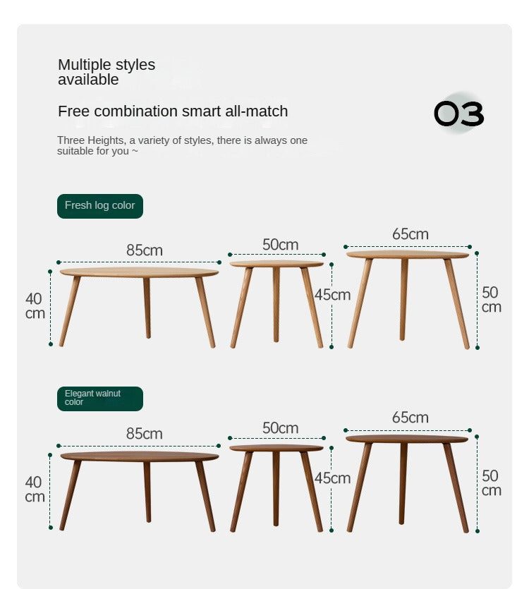 Oak Solid Wood Combination Shape Side Table