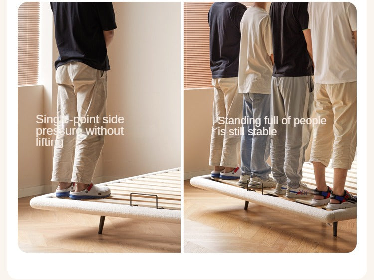 Fabric Soft Luminous White Suspension Imitation Lamb Fleece Bed