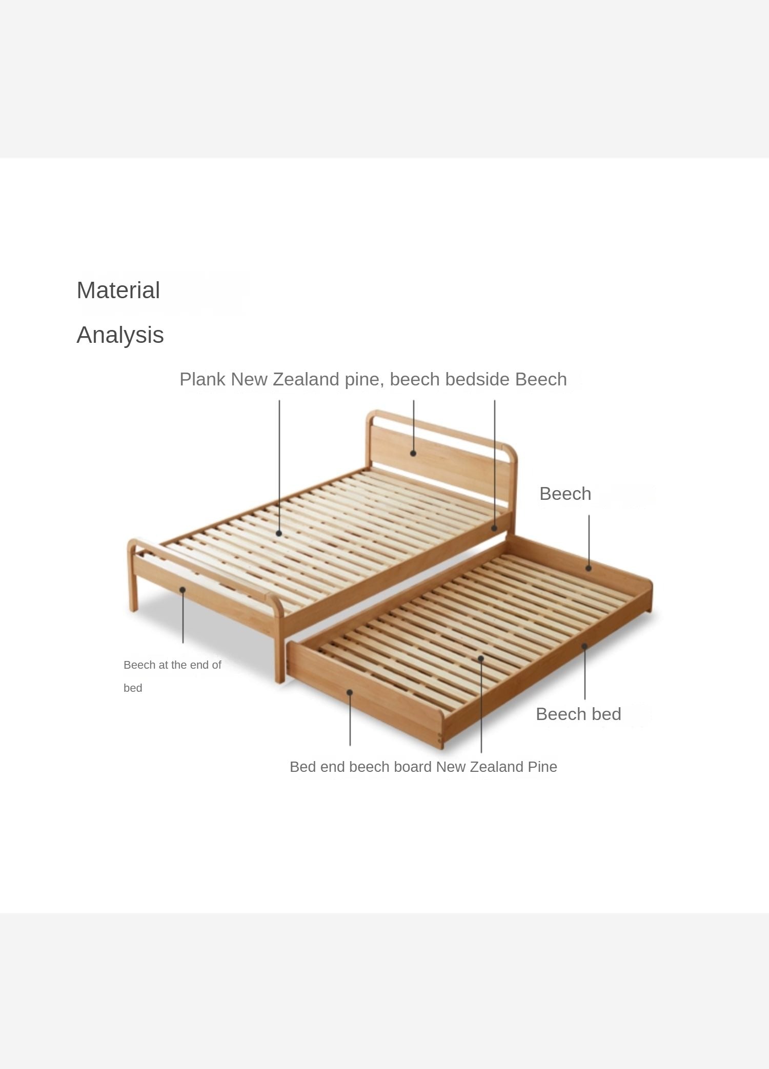 Space-saving bunk bed , mother's helper bed beech Solid wood"