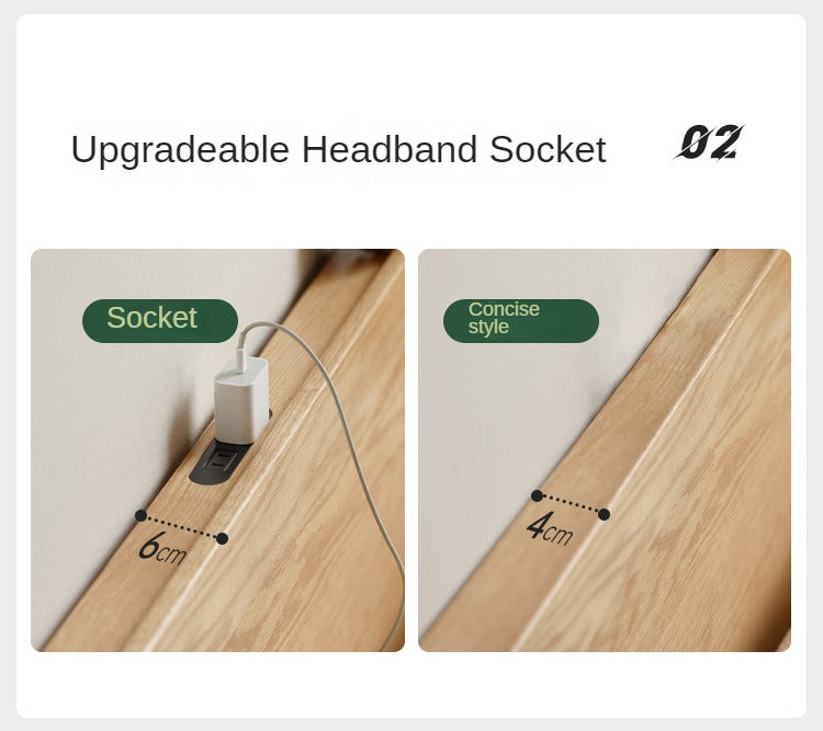 Oak, Rubberwood Solid Wood Bed - SPECIAL PRICE