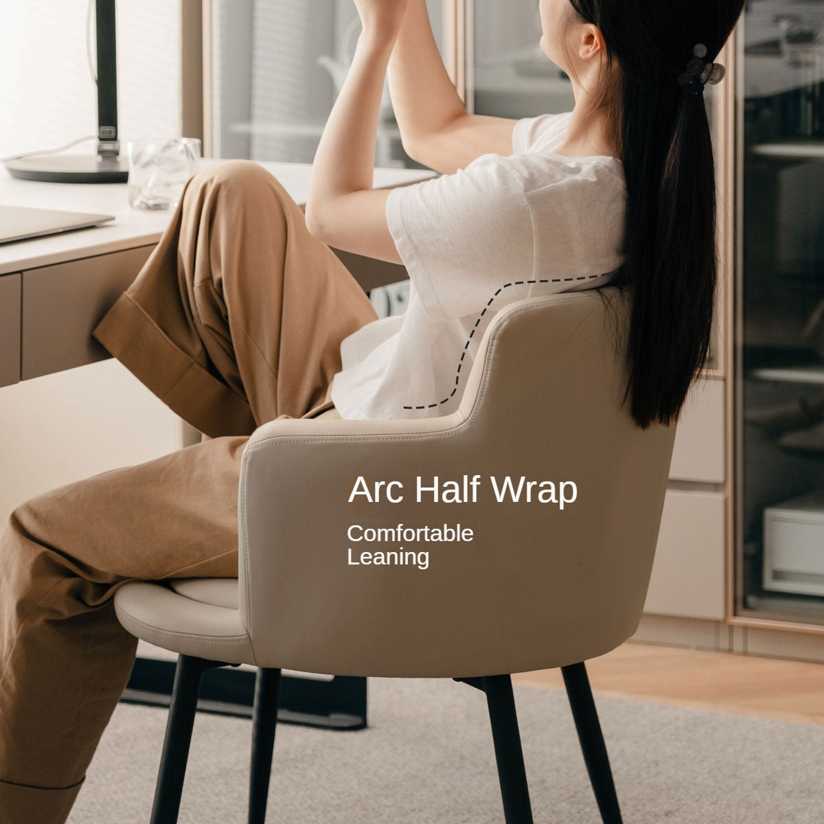 Organic Leather Soft Comfortable Italian Light Luxury Computer Chair