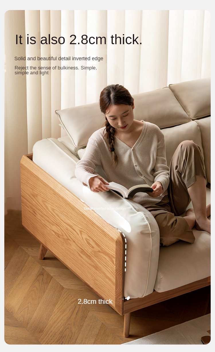 Oak, Ash Solid Wood High-Back Adjustable leather, fabric Sofa